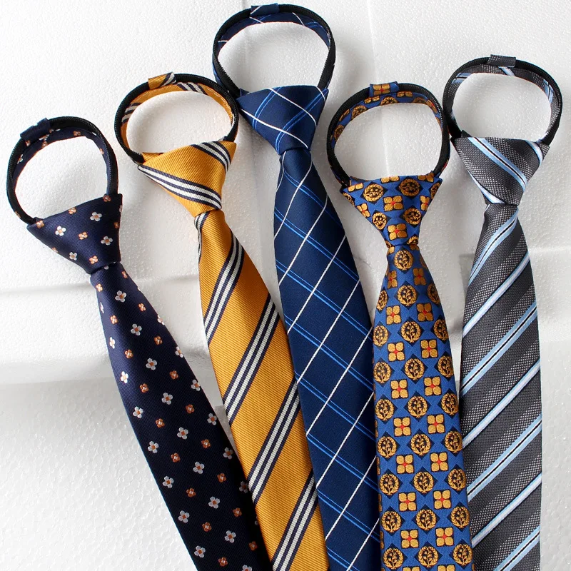 

Men and women, business dress, zippered tie, groom's wedding, blue and black stripes, narrow lazy person, no need to tie