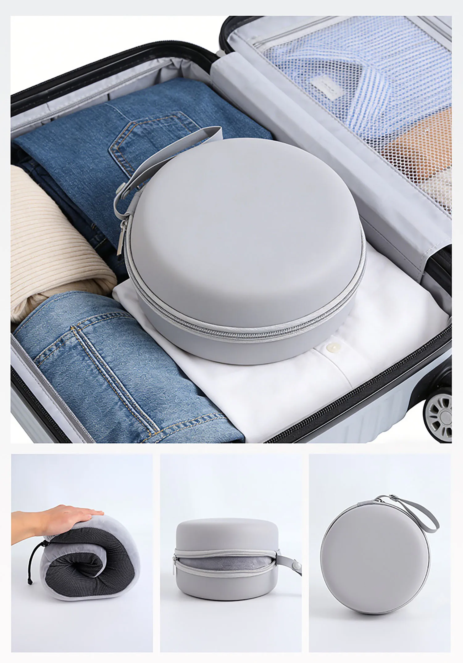 Travel Pillow Memory Foam Neck Pillow for Traveling Airplane Pillow with Storage Case Compact Neck Pillow