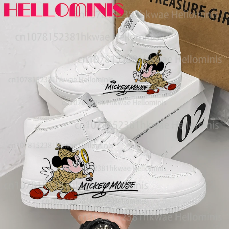 Mickey Mouse Cool Schoenen 3D Print Sneakers Anime Cartoon Tiener Jongen Hoge Top Outdoor Basketbal Sport Casual Mannen Vrouw Schoenen