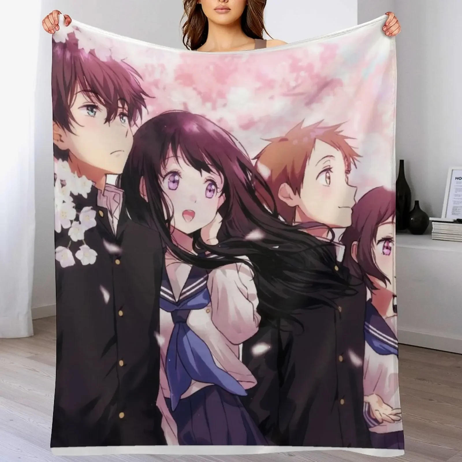 

Hyouka Anime Sakura Throw Blanket for sofa Kid'S Plaid Blankets For Baby Blankets