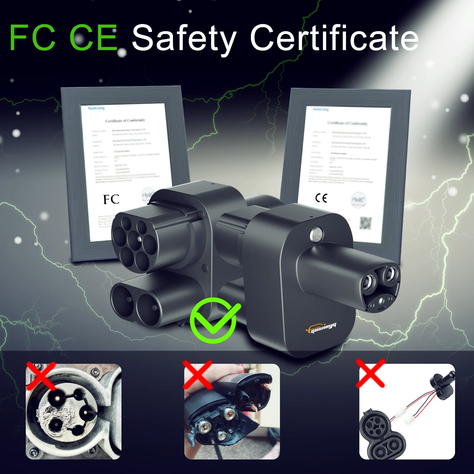 Adattatore di ricarica GUWIEYG CCS2 a Tesla EV 250A CCS2 Combo per convertitore Tesla per caricabatteria da auto CCS2 adattatore Tesla