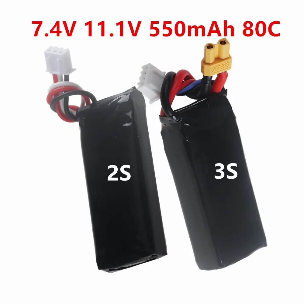 7.4V 11.1V 550mAh 80C LiPo Battery for RC Racing Football Drone 2S 3S Battery For RC Toys