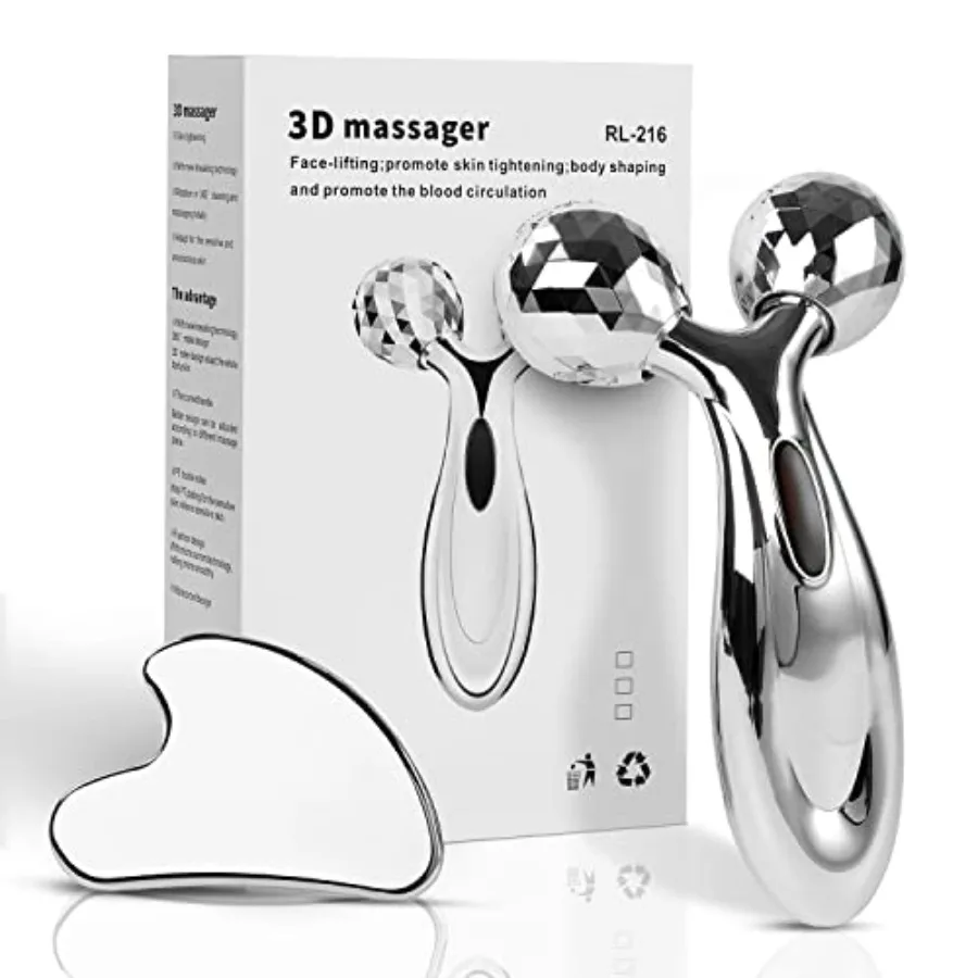 Stainless Steel Gua Sha Face Roller Set