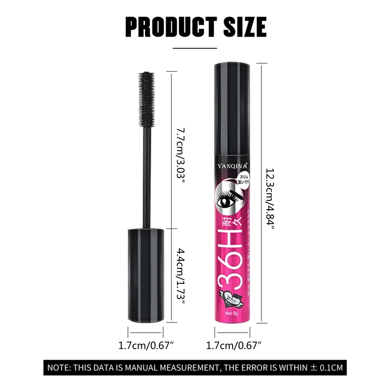 Smudge-proof มาสคาร่ากันน้ำขนตาไฟเบอร์หมึกสีดำ Rimel Curling Eye Lash ยาวแต่งหน้า EXTENSION Dropship