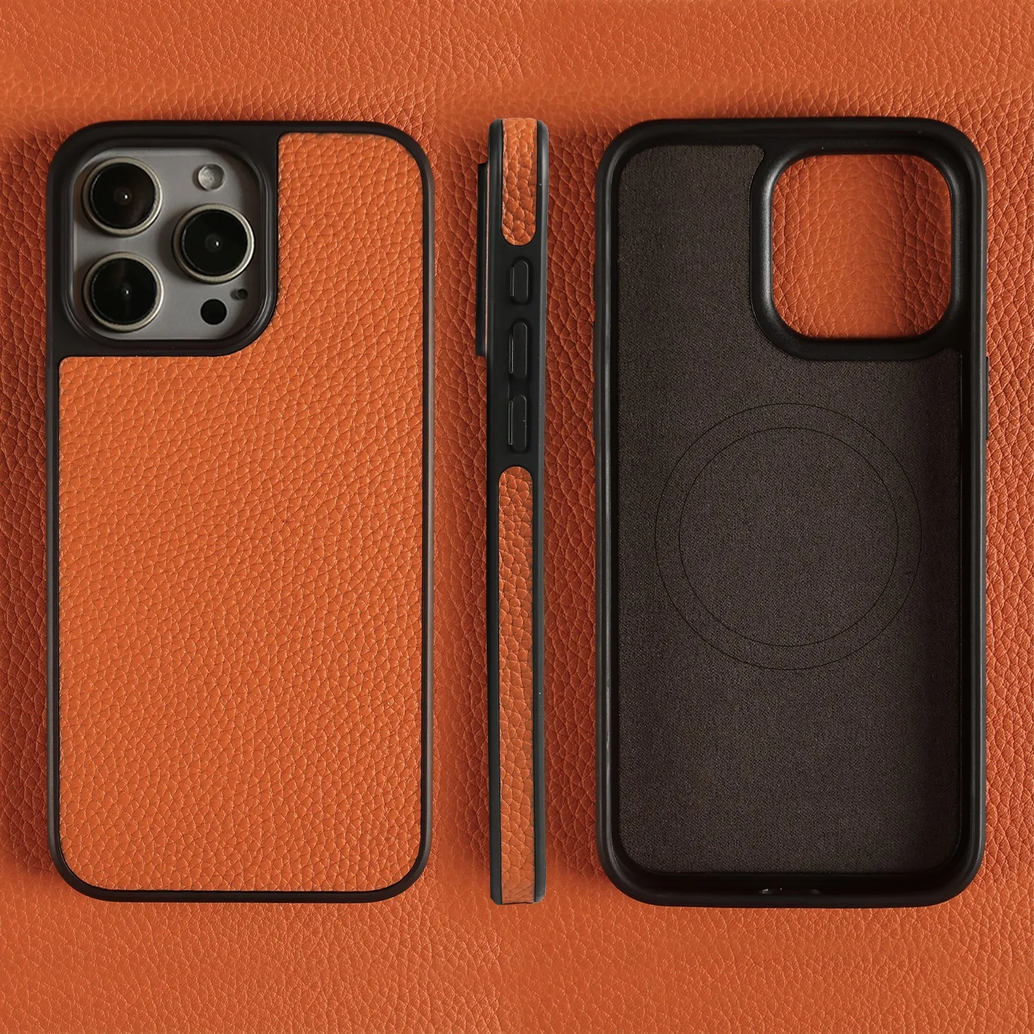 

Magnetic Genuine Leather Phone Case For iPhone 16 Pro Max 15Pro 14 13pro 12 11 Cowhide Wireless Magsafe Fundal Back Shell capa