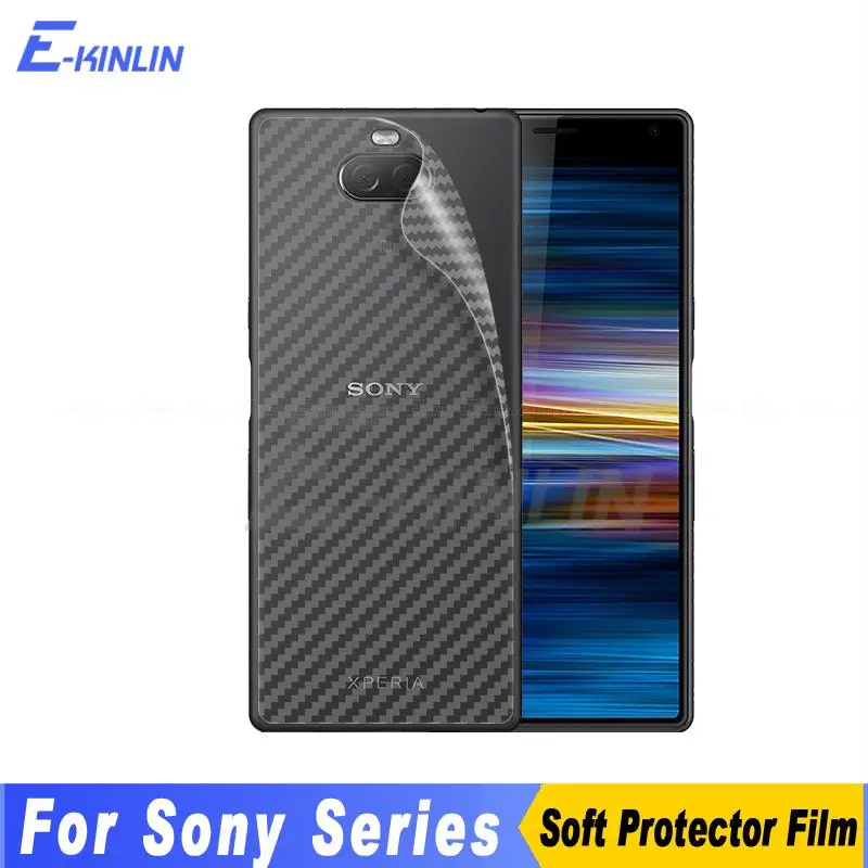 5pcs Carbon Fiber Back Cover Screen Protector For Sony Xperia 1 5 8 Lite 10 XA2 Plus Ultra XA1 II III IV V Sticker Film No Glass