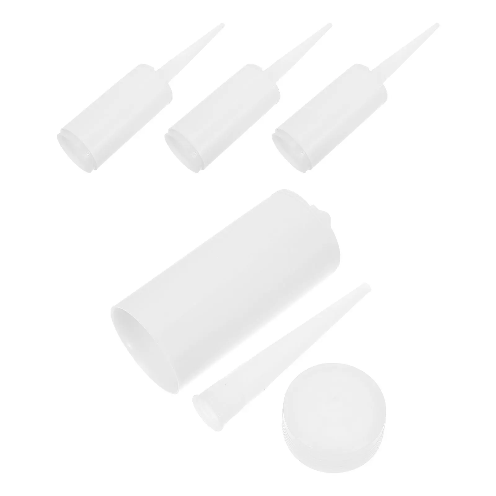 4Pcs Empty Caulk Tube for Tiles Reusable Plastic Caulking Tubes Easy Filling Refillable Sealant for Repairs Cracks Household
