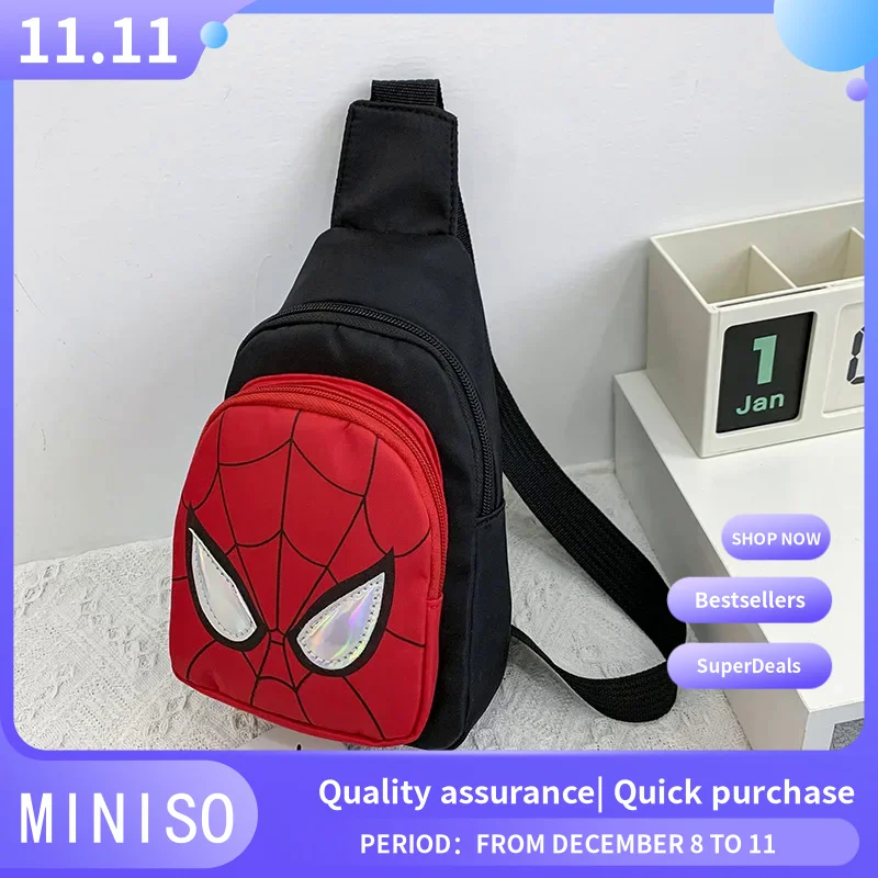 Disney Spiderman Go Shoulder Bag Sling Chest Pack Canvas Sports Teens Crossbody Handbags Men Women Chest Bags Belt Waist Pack