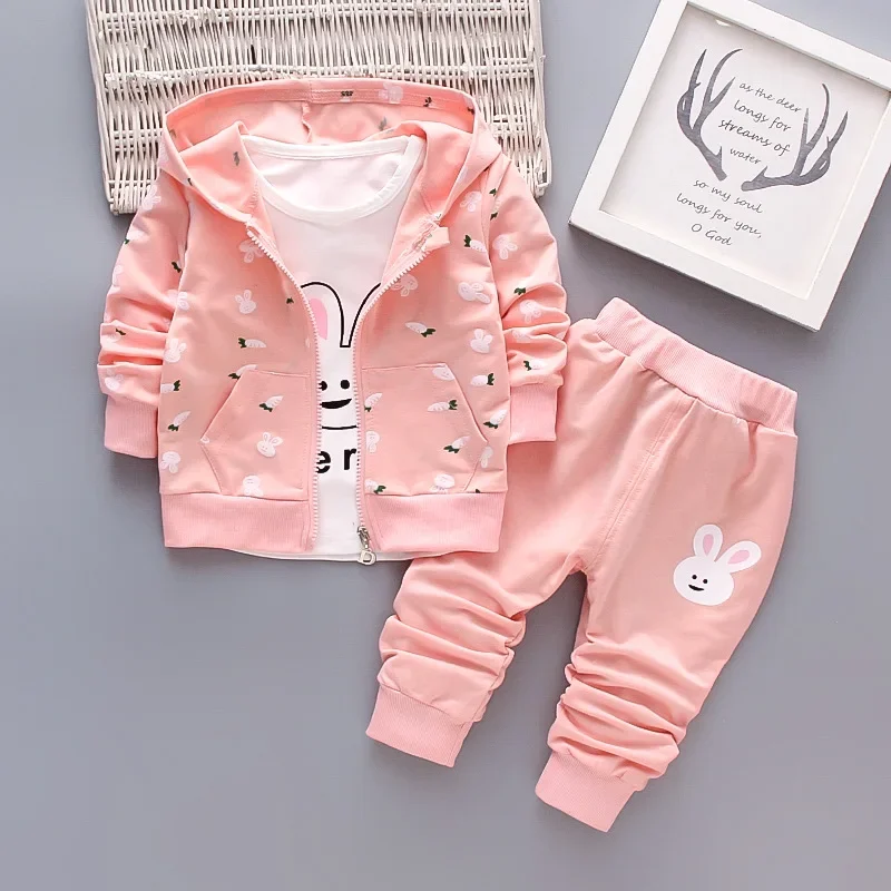 Children\'s clothing girls spring sweater 2-3 years old little girl long sleeve three-piece set children