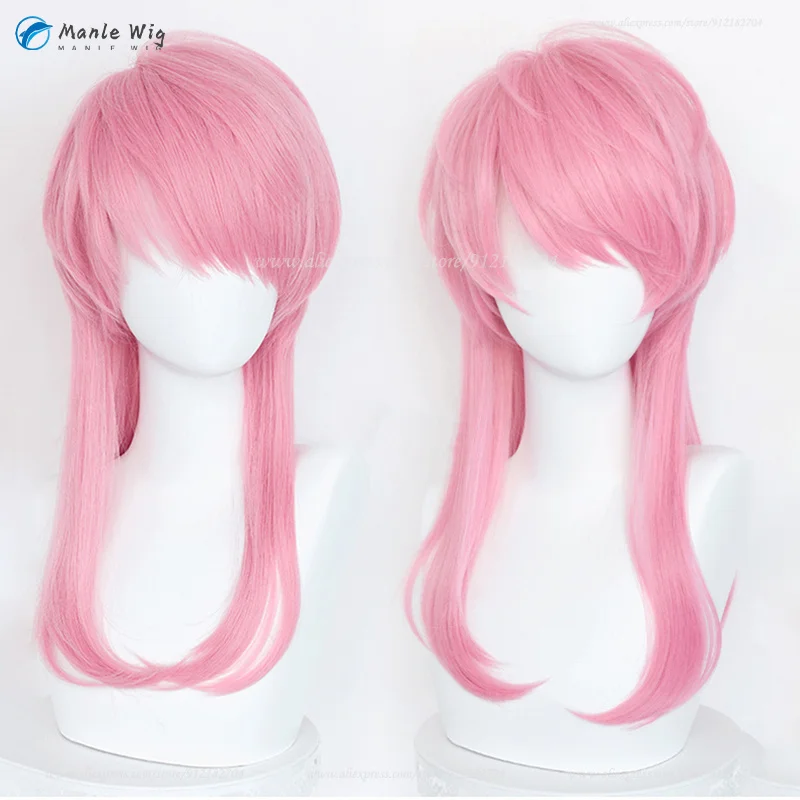 Anime Sanzu Haruchiyo Pink Long 55cm Cosplay Wig Heat Resistant Synthetic Hair Halloween Man Women Anime Wigs + Free Wig Cap