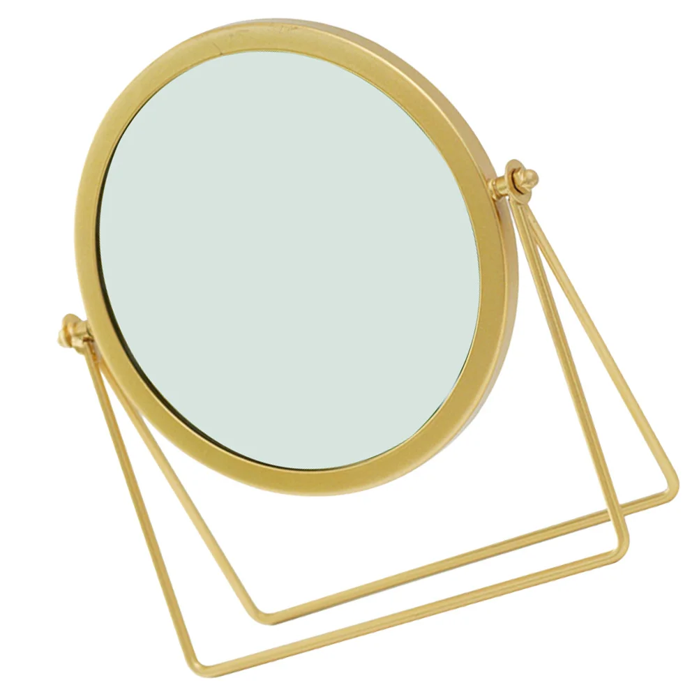 

Girl Cosmetics Mirror Desktop Round Shaped Makeup Mirror Stable Base Clear Smooth Surface Home Bedroom Decor Ornament