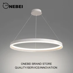 Modern White LED Chandelier For Living Room Bedroom Dining Room Kitchen Ring Ceiling Chandelier Lighting Home Decoration Light