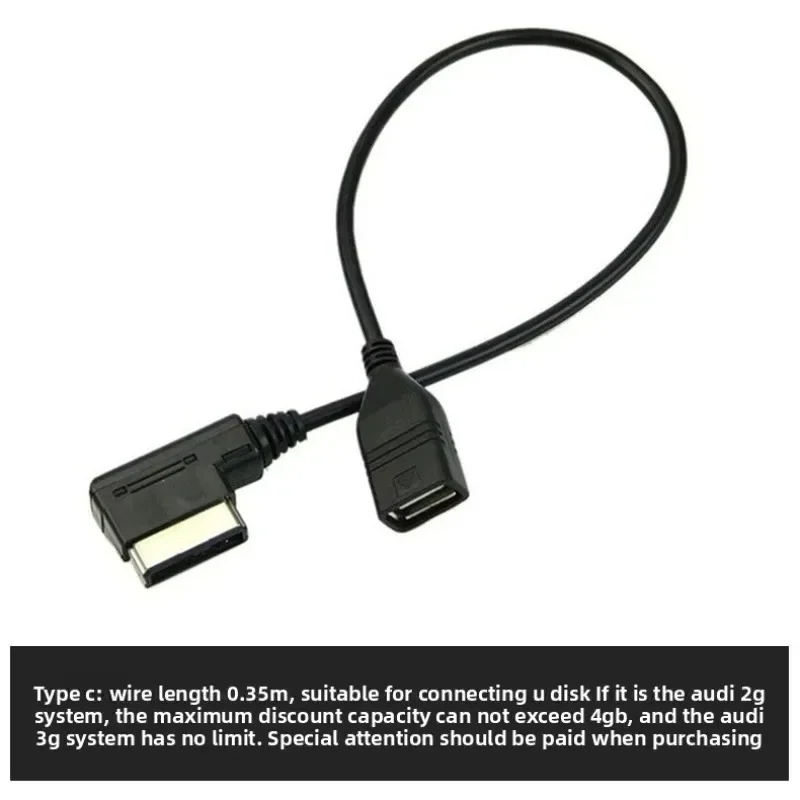 1 Uds para VW MK5 AUDI A3 A4 A4L A5 A6 A8 Q5 Cable USB auxiliar música MDI MMI AMI a USB interfaz hembra Audio adaptador auxiliar Cable de datos