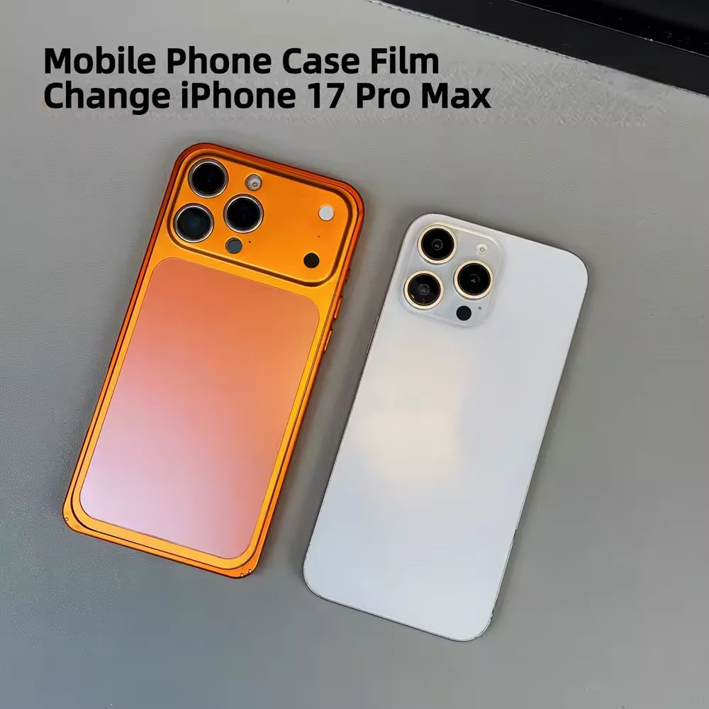 

Original Color Alloy Slim Frame Metal Back Film Protector Case For iPhone 16 15 14 13 Pro Max Anti-Drop Cover Change to 17ProMax