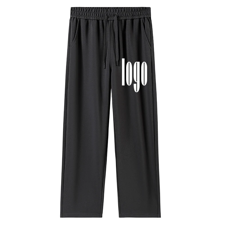 DIY custom logo men's autumn and winter new style 320G pure cotton sports pants wide leg pants outdoor daily sports casual fashi