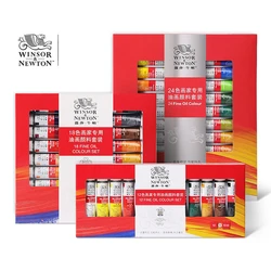 WINSOR & NEWTON-pinturas al óleo profesionales para artistas, pigmento de lienzo, suministros de arte, Juego de dibujo, 12/18/24 colores, 12 ML