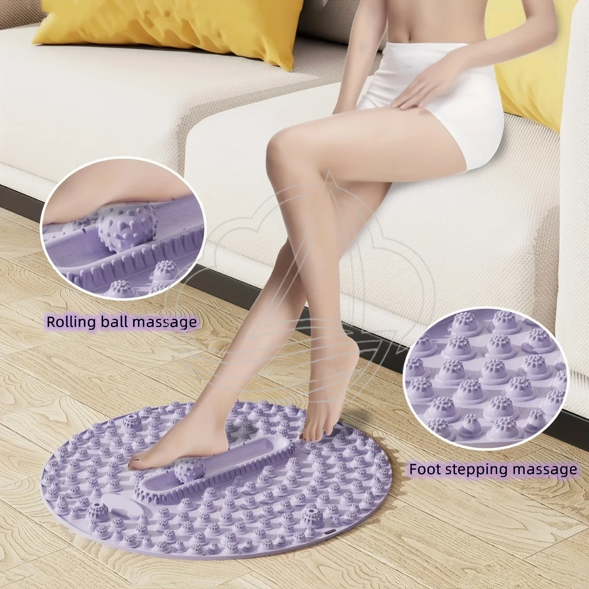 Portable Acupoint Foot Massage Pad Durable Plastic with Massage Balls for Home Exercise & Training