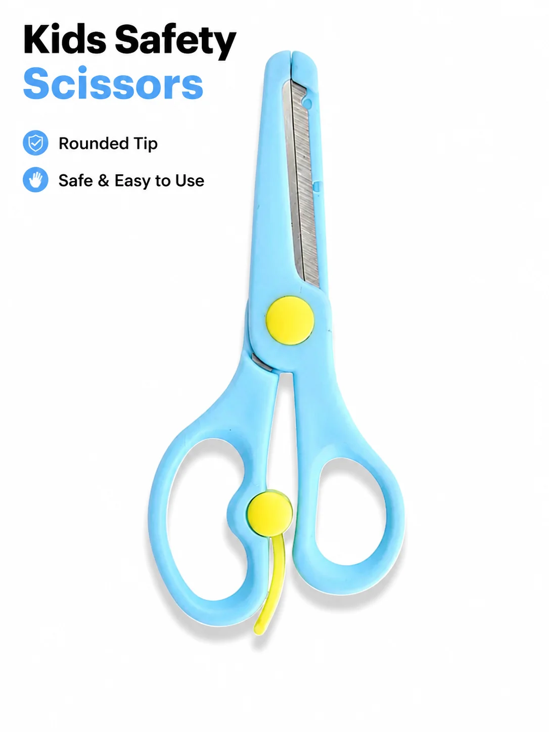 Kids Safety Scissors for Toddlers, Preschool Craft Scissors with Rounded Tip, Easy-Grip Handle, Spring Assist for Little Hands
