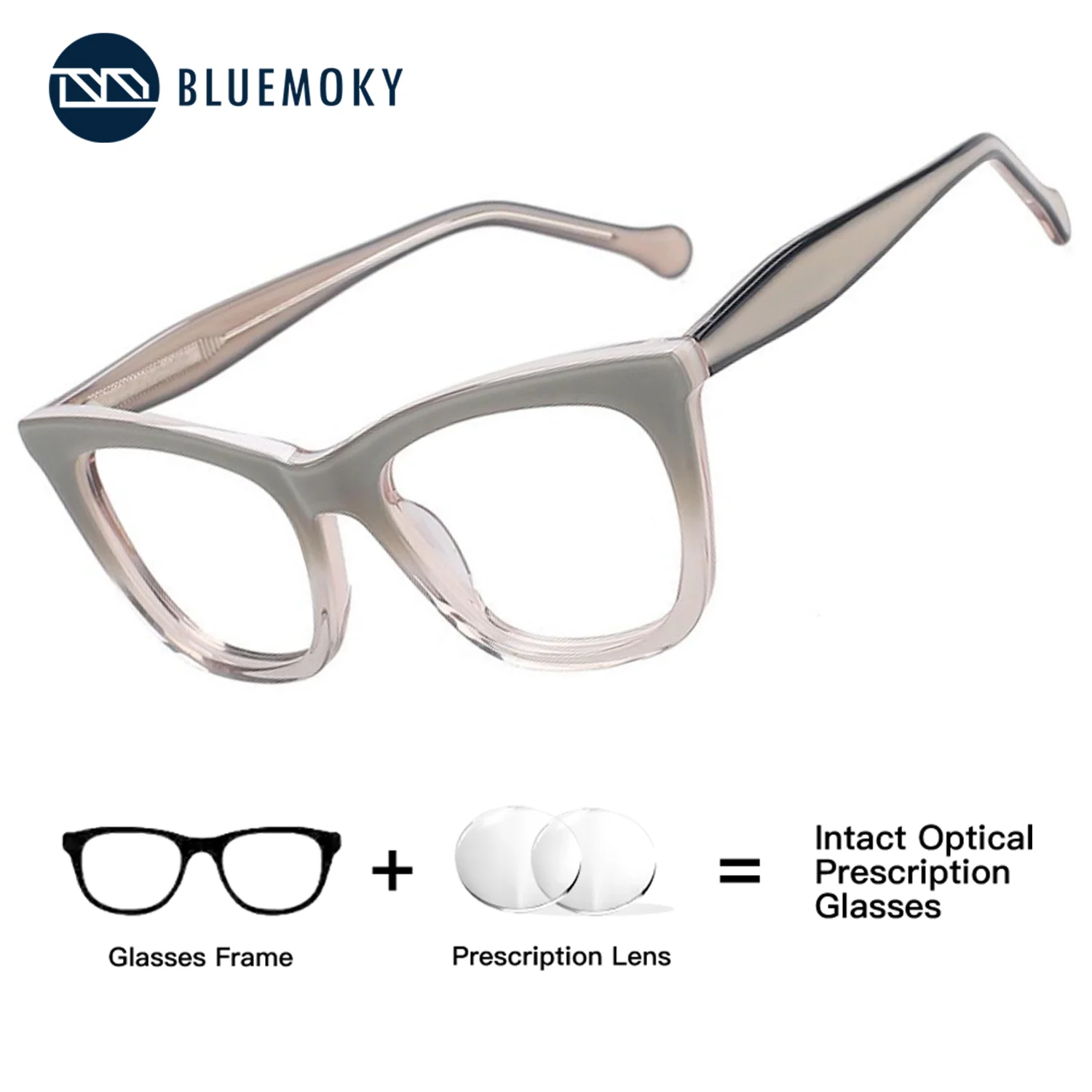 

BLUEMOKY Butterfly Acetate Optical Glasses Women Photochromic Blue Light Blocking Prescription Myopia Eyewear