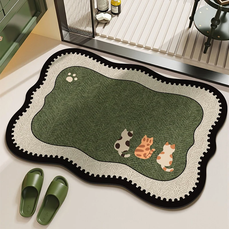

Batoom Mat Cartoon Retro Silicon Dendroid Qui Dry Mudproof Slip Resistant Toilet Entrance Door Mat Home Decor Rug