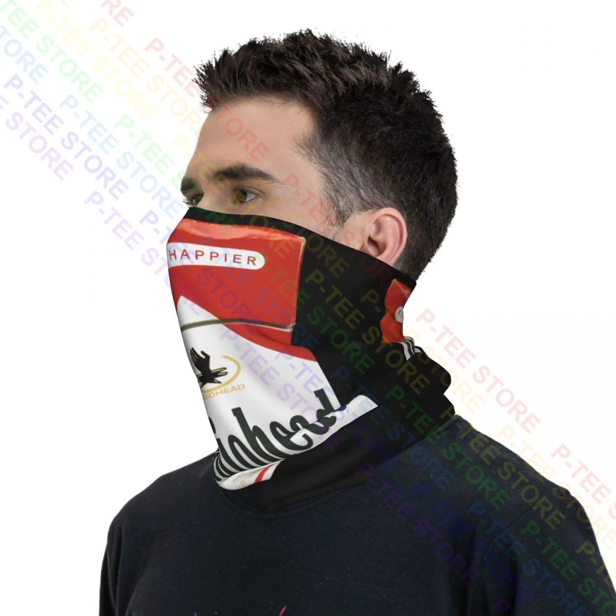 Radiohead Malboro Smoking Neck Gaiter Bandana Scarf Face Mask Warmer Running Summer Fishing