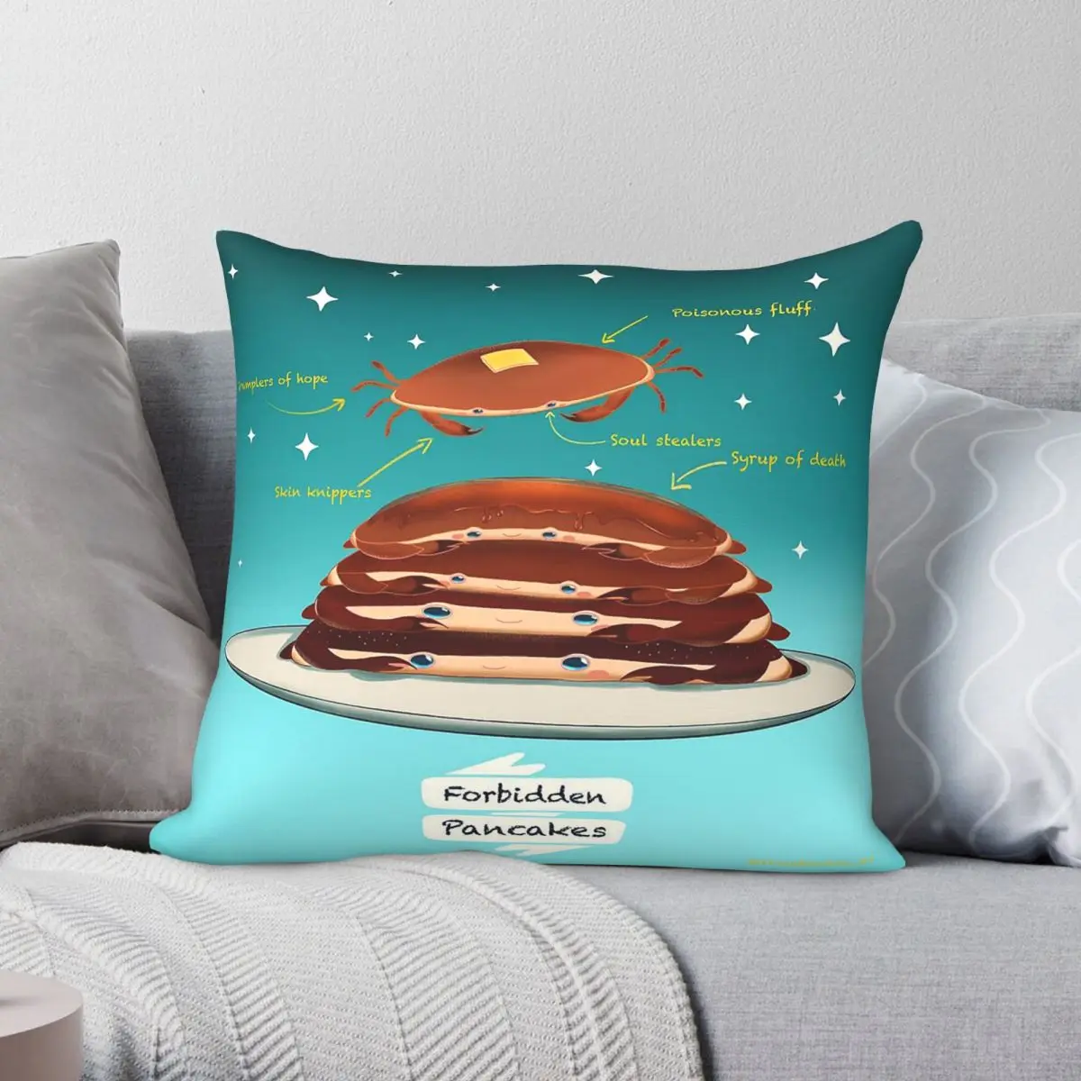 Forbidden Pancakes Atergatis Roseus Square Pillowcase Polyester Linen Velvet Creative Zip Decorative Pillow Case Sofa 18