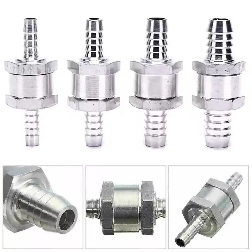 6mm Aluminum Fuel Check Valve - Universal One-Way Non-Return Valve for 6/8/10/12mm Gasoline & Diesel Automotive Lines