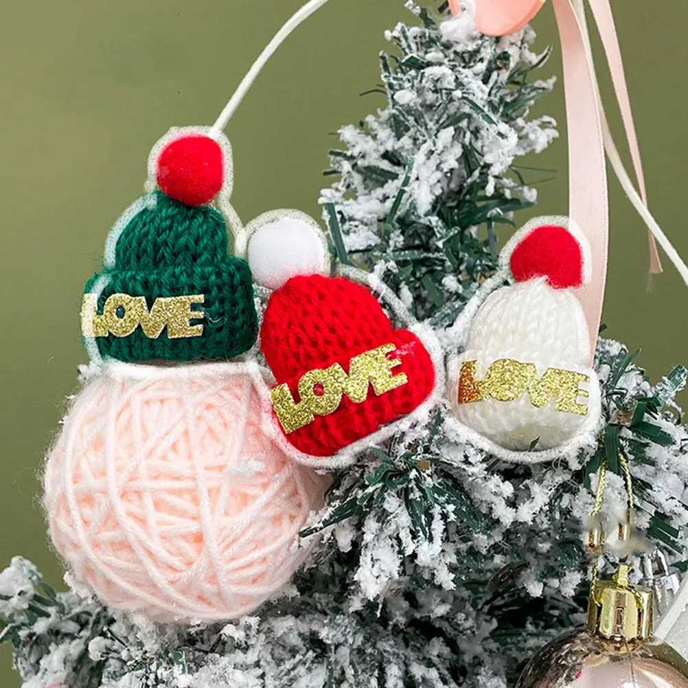 

15 Pcs Mini Christmas Hats Knitted Decorative Finger Cap Pendant Small Hat Bottle Cover Party Tree Xmas Home Photo Props