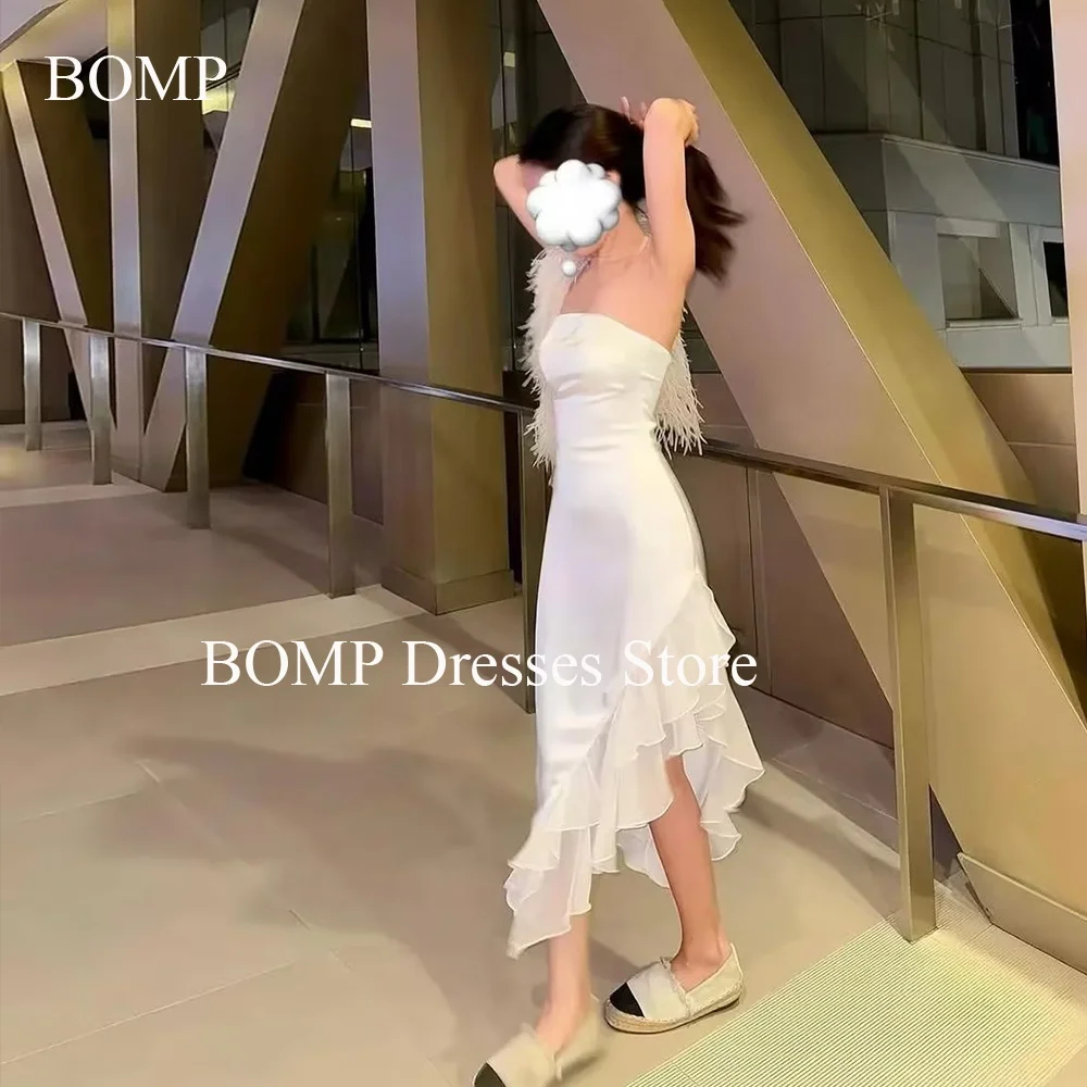 

BOMP Lace Trimmings Wedding Dresses Korea Photo Shoot Sleeveless Princess Bridal Gowns Corset Customized 웨딩드레스