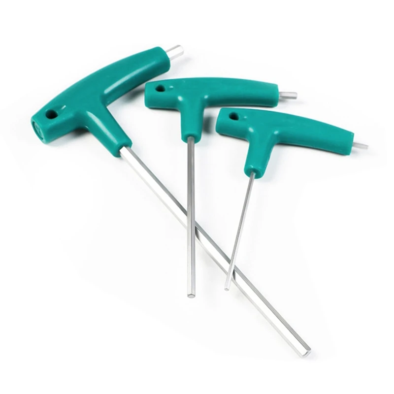 6PCS Kit Hardware Hexagon Socket T Screw Nut Wrench T Handle With Storage Bag Forging Tool