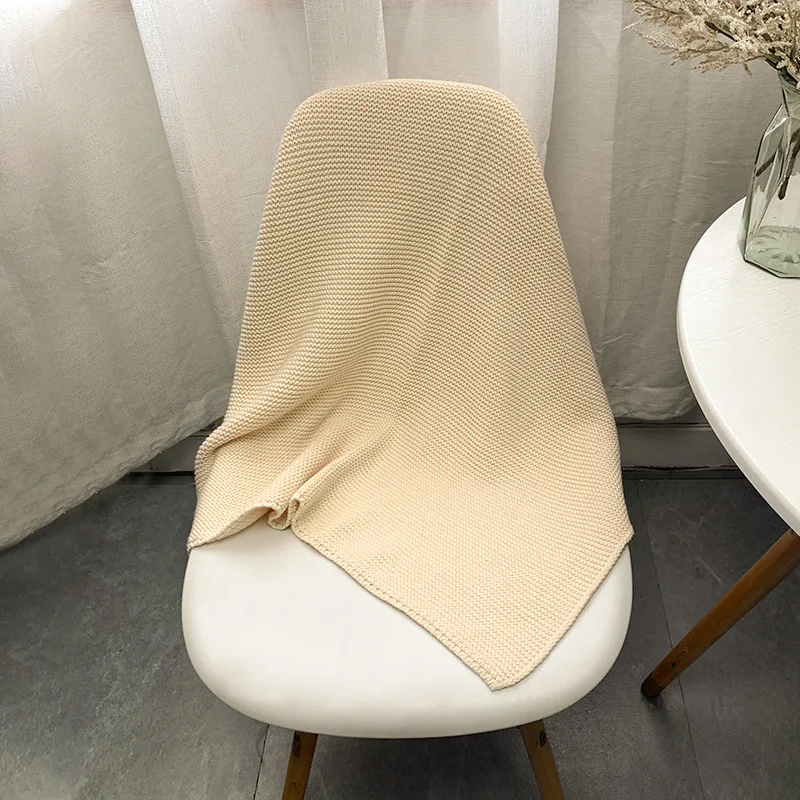 Baby Boho Knitted Throw Blanket for Couch Sofa Chair Bed Soft Warm Cozy Light Weight for Spring Summer Fall 70*100cm