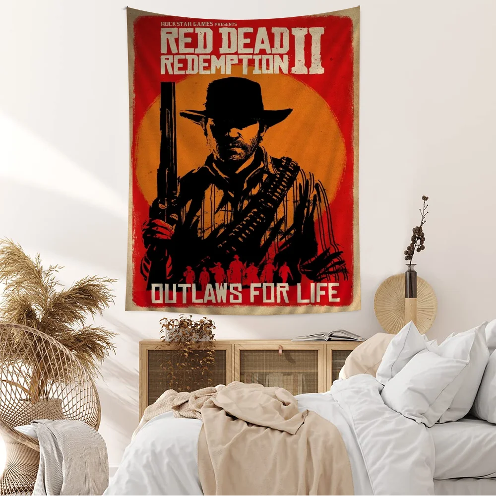 Game TV-Red-Dead-Redemption 2 DIY Wall Tapestry for Living Room Home Dorm Decor Wall Art Decor