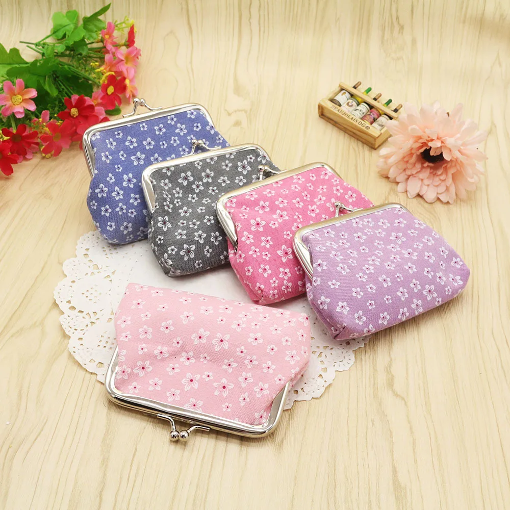

New style plain flower buckle coin purse storage women's small bag small fresh coin bag