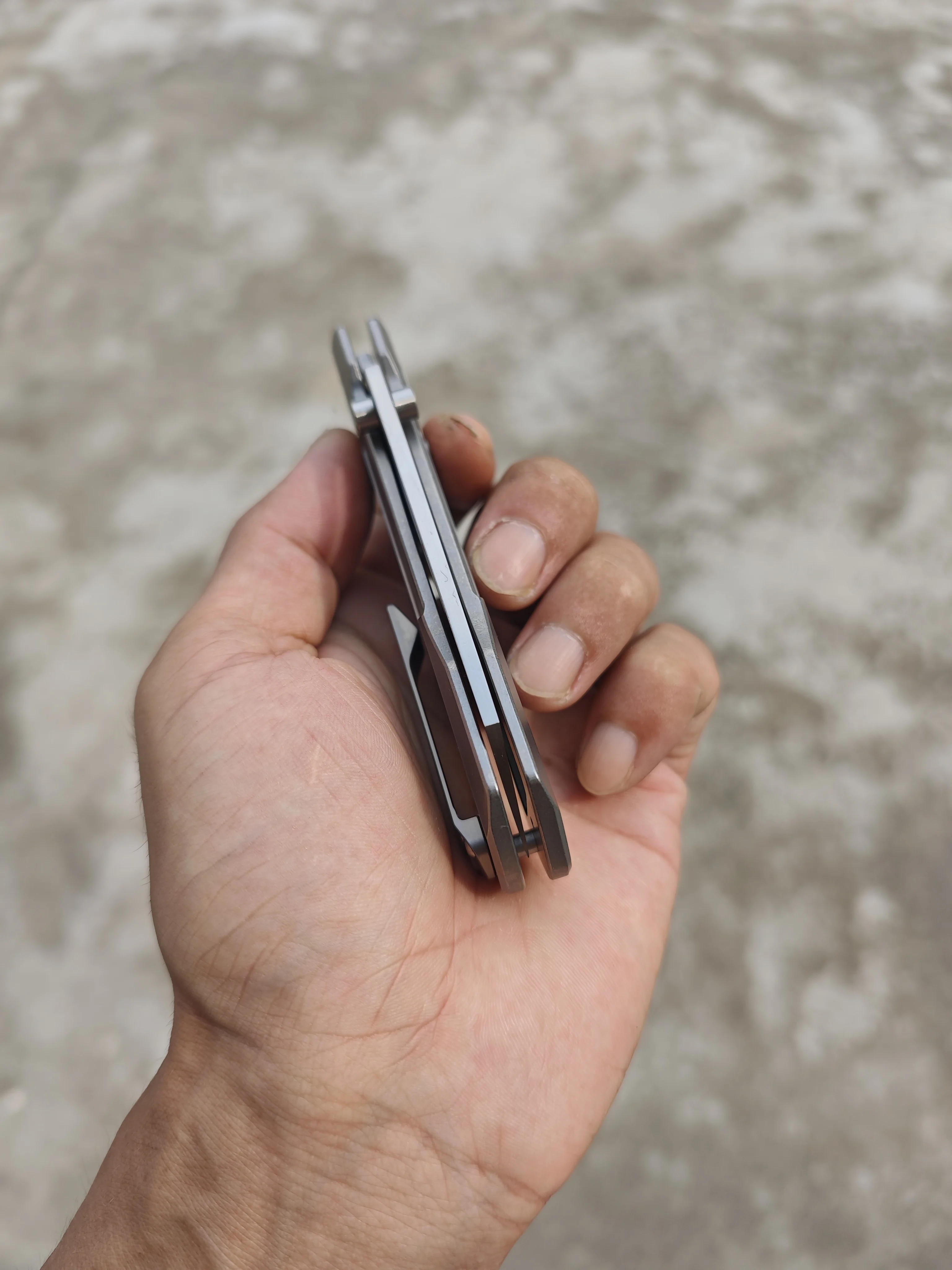 WinterPudding Seveen Folding Knife Bohler M390 Blade TC4 Titanium Handle Compact & Practical EDC