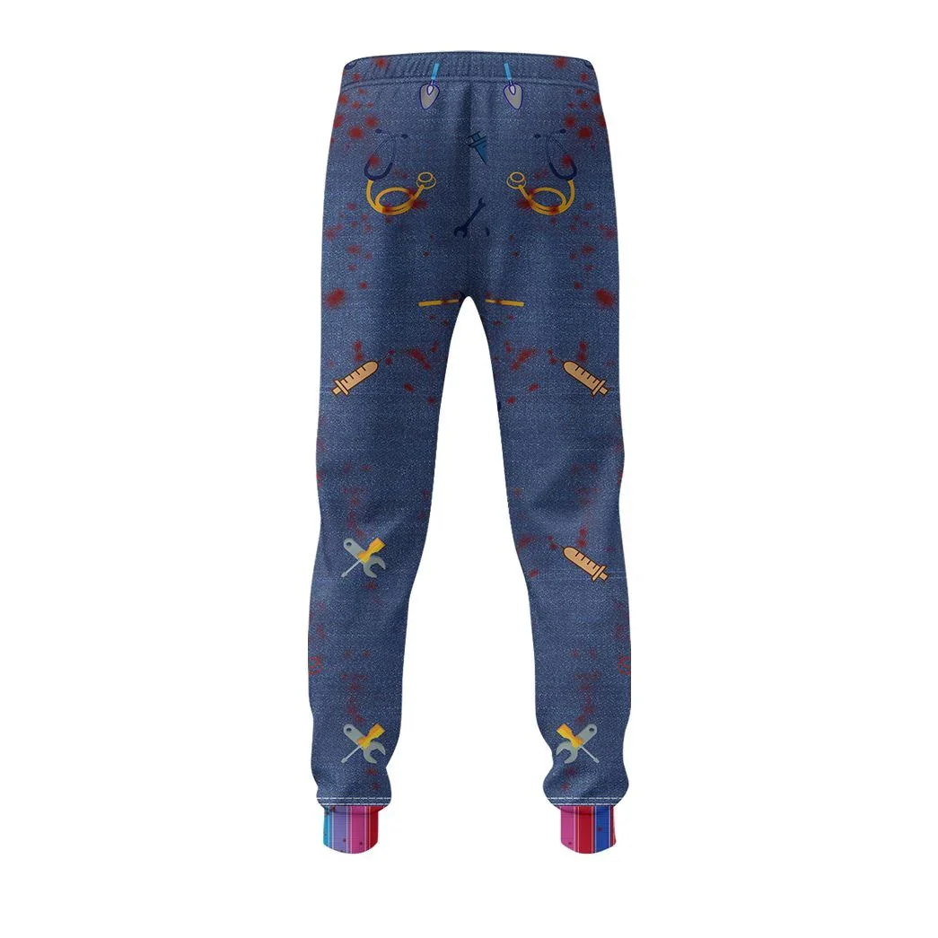 Chucky-pantalones de chándal con estampado 3D de personaje de película de terror para hombre, ropa de calle Unisex, pantalones de chándal casuales, disfraz de Cosplay, MP28, otoño