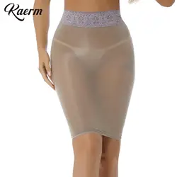 Saia ultra curta de renda feminina transparente, bodycon de cintura alta, saia lápis brilhante, semi-saias elásticas para boate