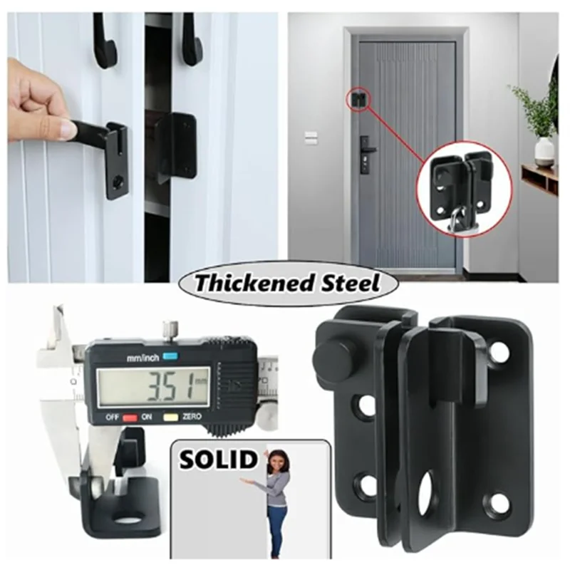 B04B-Flip Latch Sliding Bolt Latch Security Door Lock For Barn Cabinet Pet Cage Garden Bathroom Garage Window Sliding Door