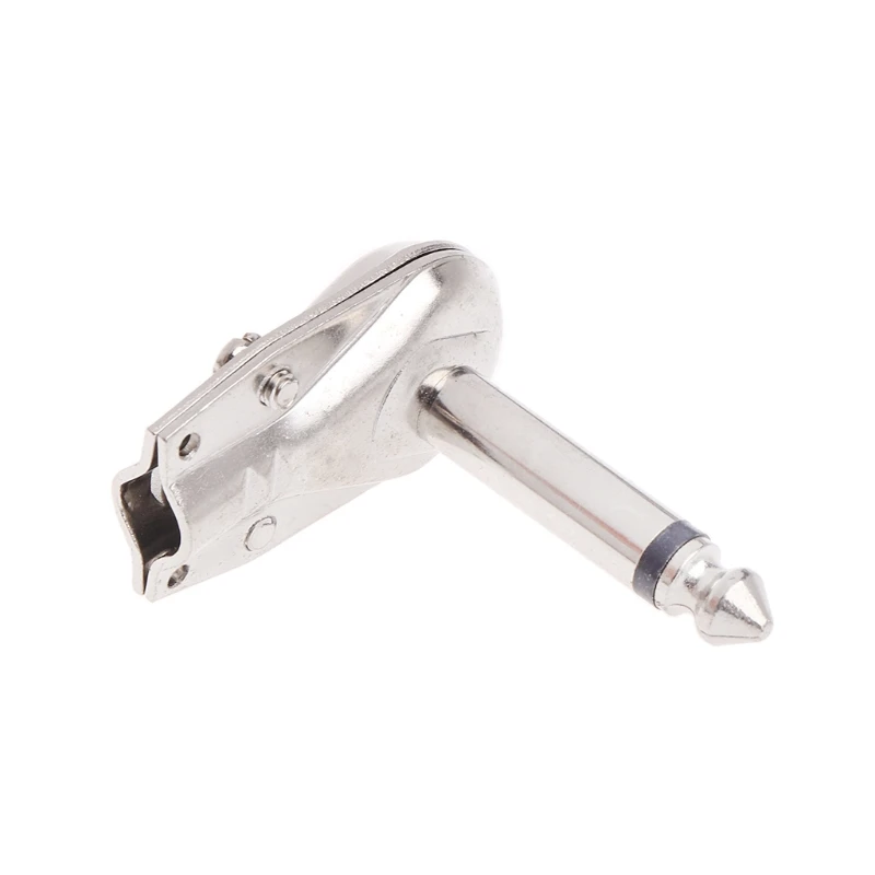 573A 10 Pcs 1/4" 6.35mm Mono Speaker Right Angle Guitar Phono Plug Pancake Connector