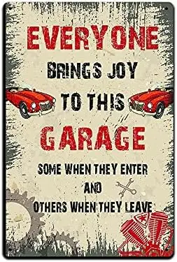 Garage Car Mechanic Repair Shop Man Tin Sign Retro Vintage Wall Plaque Vintage Metal Signs 8