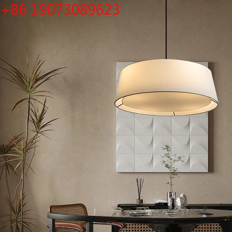 

Modern Minimalist LED Linen Fabric Circular Pendant Light Dining