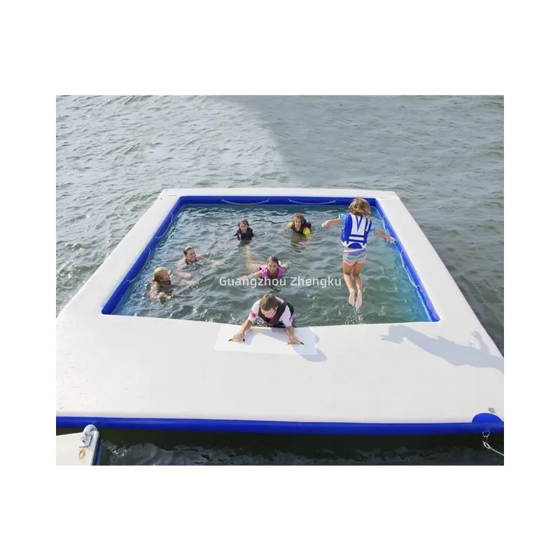 

Inflatable water deck swimming pool Large floating pool with yacht net