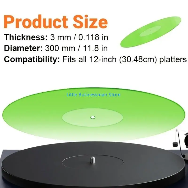 12-Zoll-Plattenspielermatten aus Acryl mit fluoreszierenden Anti-Rutsch-Oberflächen für Schallplatten M76A – Detail 2