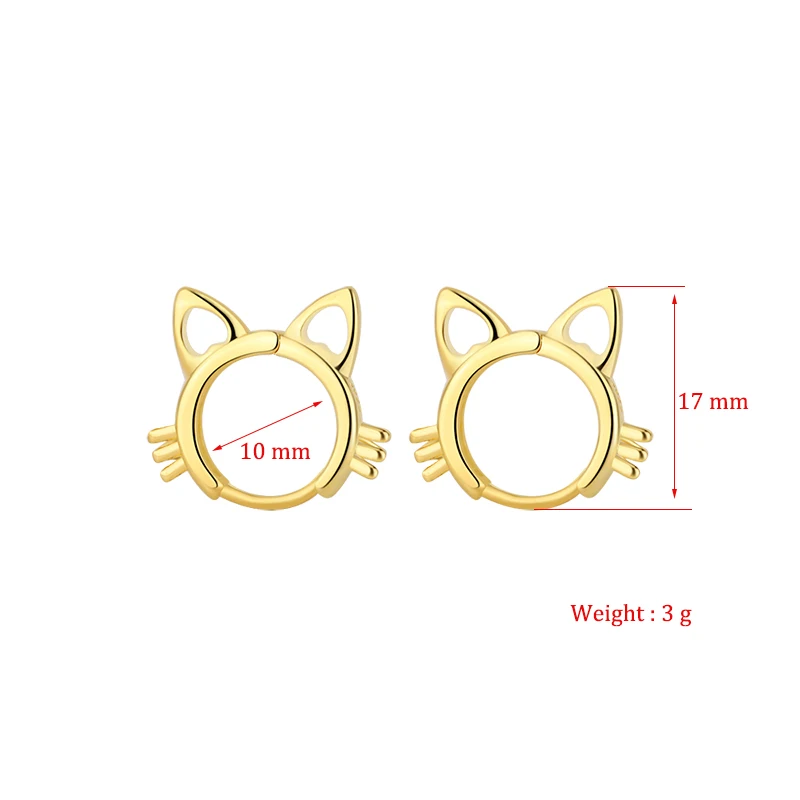 New Fashion Cute Cat Small Hoop Earrings For Women Hollow Ear Nail Tiny Huggies Female Charming Ear Piercing Accessories Jewelry