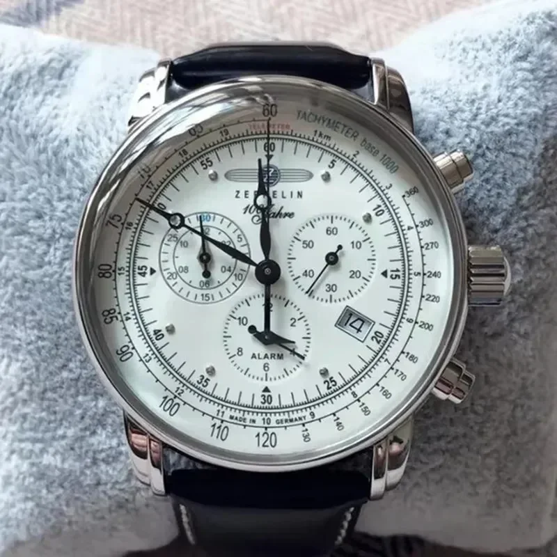 New Zeppelin Airship Fully Automatic Date Men's Watch Leather Case Strap Fashion Business Leisure Quartz Watch