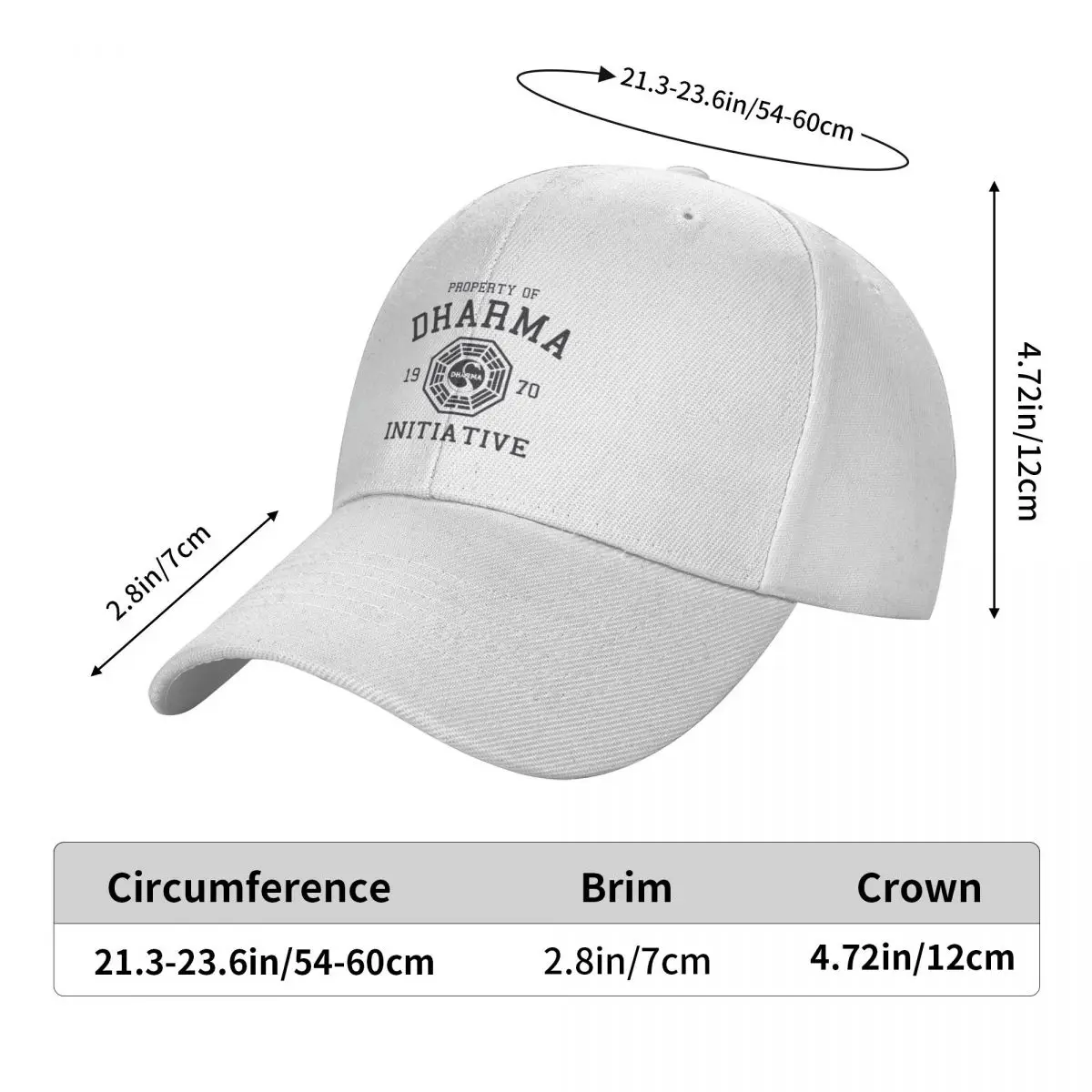 Dharma Initiative Cap Fashion Casual Baseball Caps Adjustable Hat Unisex Baseball Hats Customizable Polychromatic