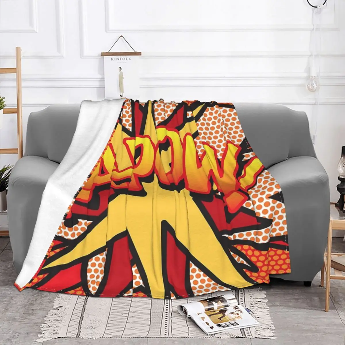 Ka-Pow Comic Book Pop Art Cool Fun Home Bed Blanket Throw Blanket Custom Blanket Personalized Throw Blanket