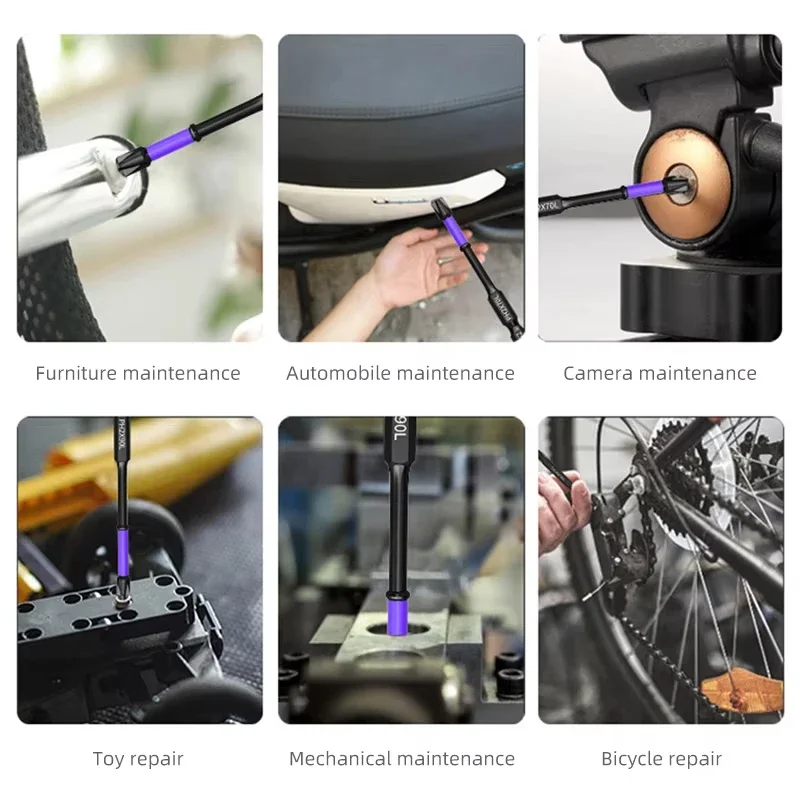 6PC Upgraded High Hardness And Strong Magnetic Bit 25/65/70/90/150mm Non-slip Cross High Hardness Electric Hand Drill Screw Set view 5