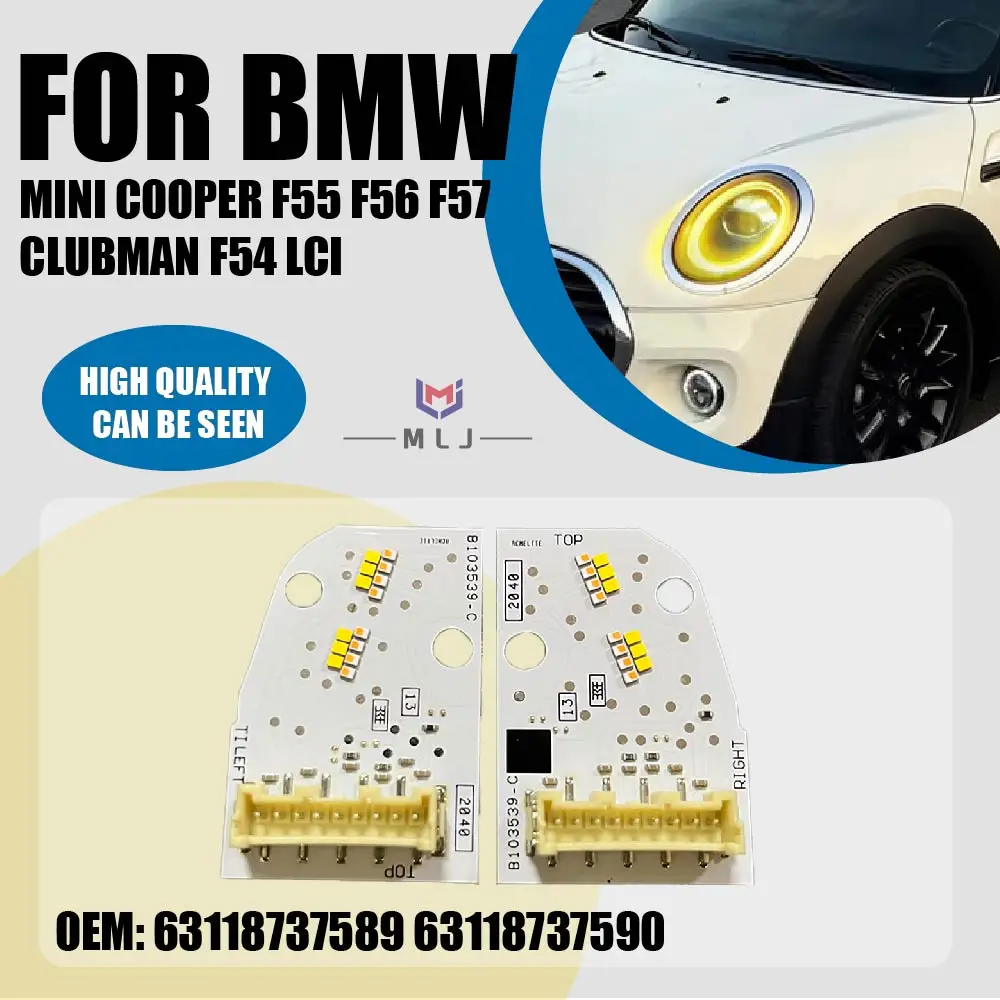 New For MINI Cooper F54 F55 F56 F57 2018-2022 Yellow Angel Eye LED Boards DRL Daytime Running Light Refit Led Chips Board