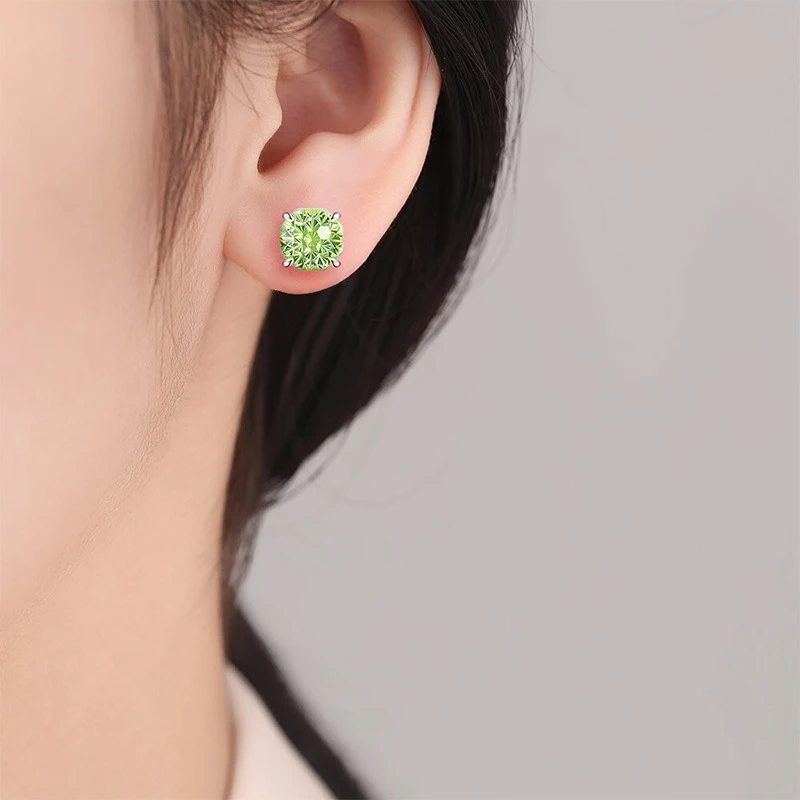 Fashionable and beautiful octagonal earrings (8*8mm) for women, with a punk style, suitable for party ear piercing, elegant jewe