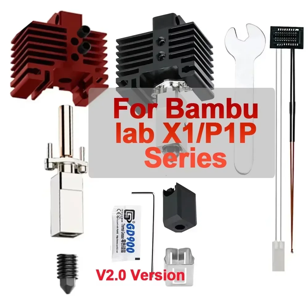 

Обновленный комплект Hotend для Bambu Lab X1 P1P 500 ° Медный нагревательный блок из закаленной стали с сопловым покрытием для Bamboo Lab X1 X1C Hot End